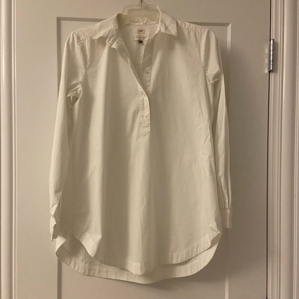 Loft maternity softened white button-down